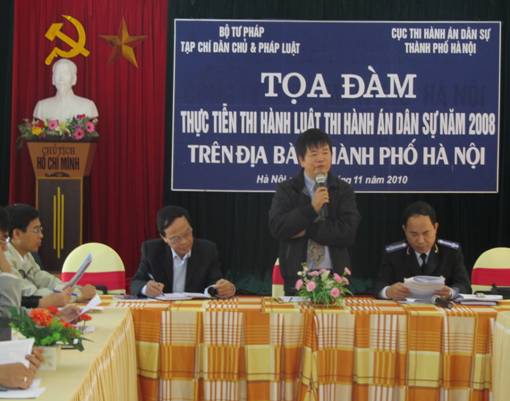 Tọa đàm "Thực tiễn thi hành Luật Thi hành án dân sự năm 2008 trên địa bàn thành phố Hà Nội"