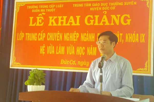 Khai giảng trung cấp luật Khóa IX hệ vừa học vừa làm tại huyện Đức Cơ, tỉnh Gia Lai