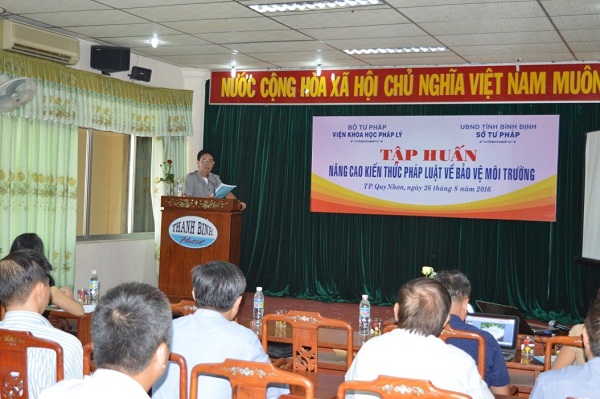 Viện Khoa học pháp lý tập huấn nâng cao kiến thức pháp luật bảo vệ môi trường tại tỉnh Bình Định
