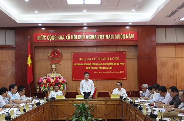 Bộ trưởng Lê Thành Long thăm và làm việc tại Lạng Sơn