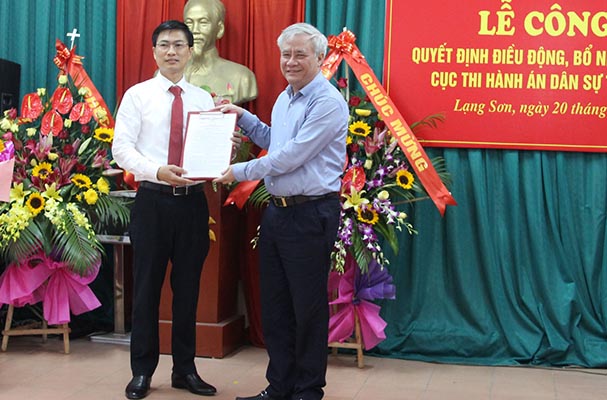 Lễ công bố Quyết định điều động, bổ nhiệm Cục trưởng Cục Thi hành án dân sự tỉnh Lạng Sơn