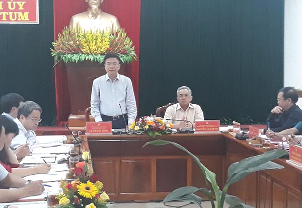 Bộ trưởng Lê Thành Long làm việc với Thường trực Tỉnh ủy Kon Tum