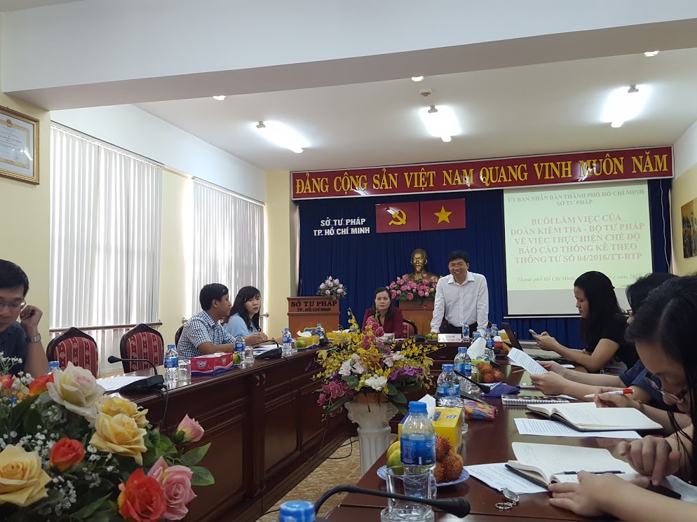 Đoàn kiểm tra làm việc tại Sở Tư pháp Thành phố Hồ Chí Minh