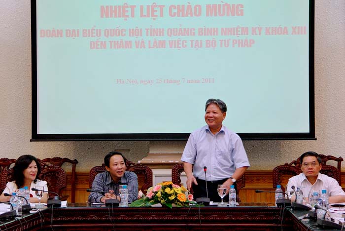 Bộ Tư pháp: Gặp mặt thân mật các Đại biểu Quốc hội tỉnh Quảng Bình