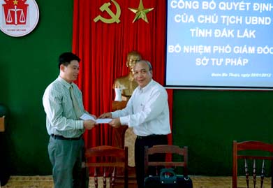 Đắk Lắk: Công bố Quyết định bổ nhiệm Phó Giám đốc Sở Tư pháp