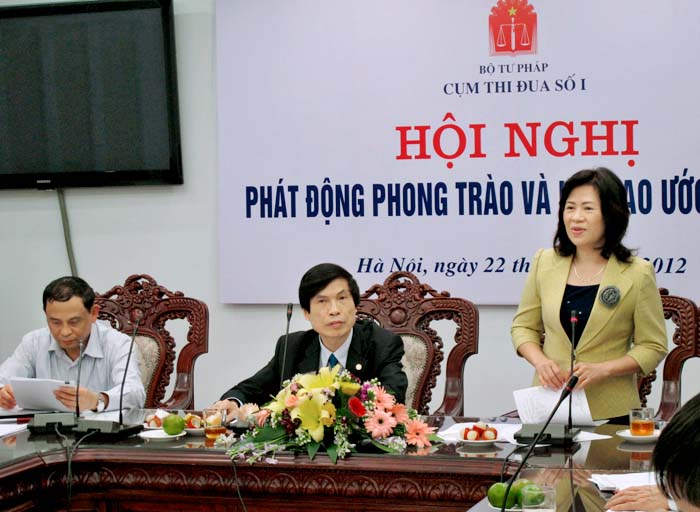 Cụm thi đua số I - Bộ Tư pháp tổ chức Hội nghị phát động phong trào thi đua và ký giao ước thi đua giữa các đơn vị thuộc Cụm