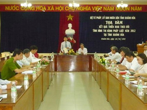 Khánh Hòa: Tọa đàm về kết quả triển khai theo dõi tình hình thi hành pháp luật năm 2012