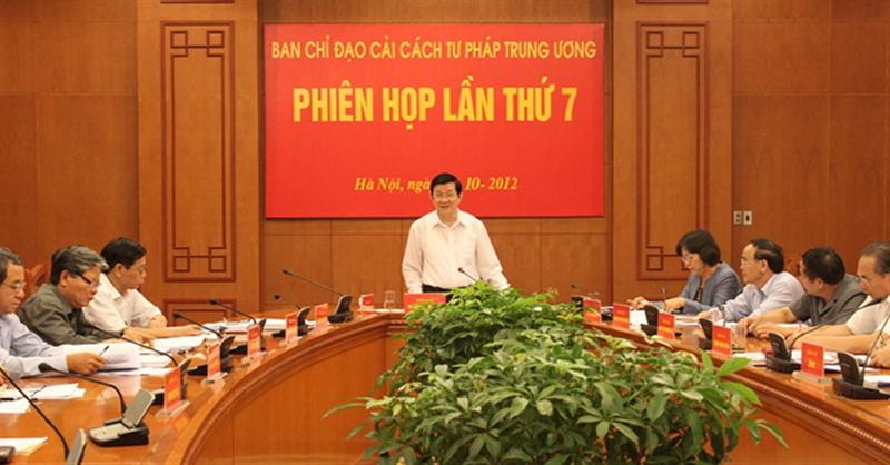 Ban Chỉ đạo Cải cách tư pháp TƯ họp phiên thứ 7 