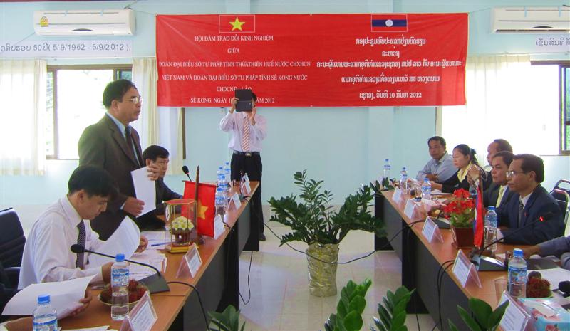 Sở Tư pháp tỉnh Thừa Thiên Huế thăm và ký kết biên bản ghi nhớ với Sở Tư pháp một số tỉnh nước bạn  Lào