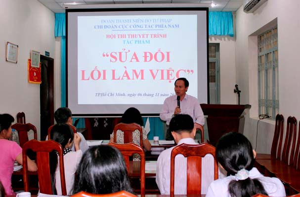 Chi đoàn Cục Công tác phía Nam tổ chức Hội thi thuyết trình tác phẩm “Sửa đổi lối làm việc”