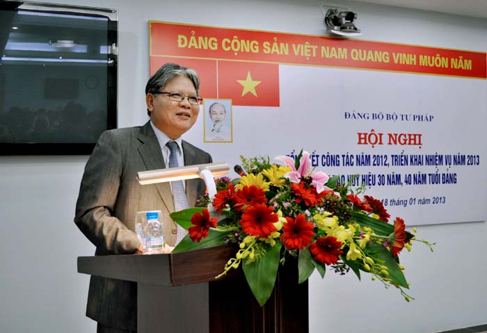 Hội nghị tổng kết công tác năm 2012, triển khai nhiệm vụ năm 2013 của Đảng bộ Bộ Tư pháp