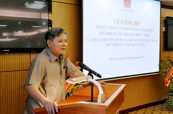 Lễ công bố Quyết định của Thủ tướng Chính phủ bổ nhiệm Thứ trưởng Bộ Tư pháp và trao Quyết định của Bộ trưởng Bộ Tư pháp bổ nhiệm lãnh đạo cấp Vụ