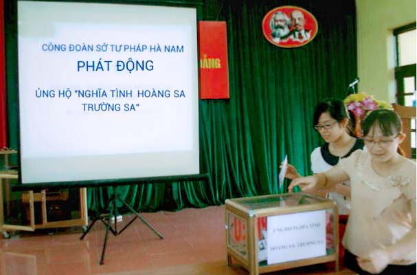 Công đoàn Sở Tư pháp Hà Nam vận động đóng góp ủng hộ chương trình "Nghĩa tình Hoàng Sa, Trường Sa"