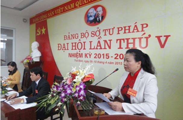 Đại hội Đảng bộ Sở Tư pháp Thái Bình lần thứ V- nhiệm kỳ 2015-2020