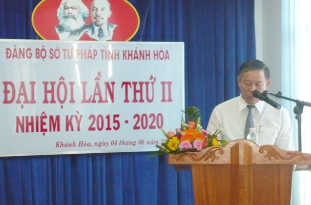 Sở Tư pháp Khánh Hòa: Tổ chức thành công Đại hội Đảng bộ lần thứ II, nhiệm kỳ 2015 – 2020