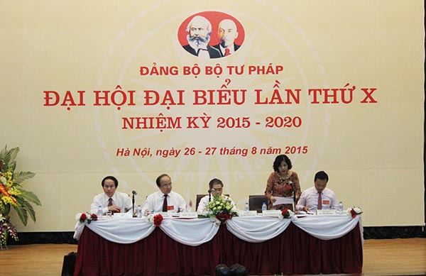 Phiên thứ nhất Đại hội đại biểu Đảng bộ Bộ Tư pháp lần thứ X, nhiệm kỳ 2015 - 2020