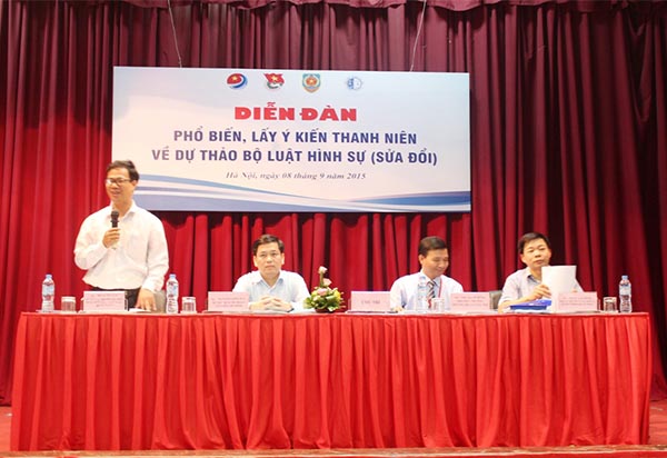 Diễn đàn “Phổ biến, lấy ý kiến thanh niên về Dự thảo Bộ luật Hình sự (sửa đổi)”