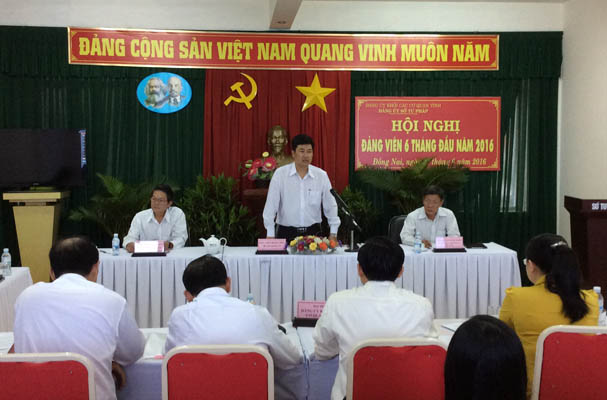 Sở Tư pháp Đồng Nai: Hội nghị triển khai công tác xây dựng Đảng 6 tháng cuối năm 2016