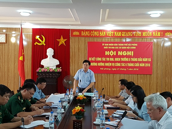 Khối thi đua các CQ nội chính TP.Hải Phòng tổ chức HN sơ kết công tác TĐKT 6 tháng đầu năm 2016