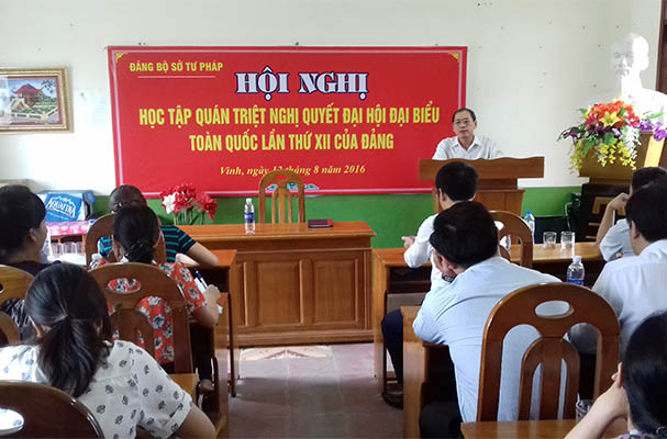Đảng ủy Sở Tư pháp Nghệ An: Học tập, quán triệt Nghị quyết Đại hội lần thứ XII của Đảng