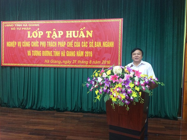 Hà Giang: Tập huấn nghiệp vụ công chức pháp chế của các Sở, ban, ngành và tương đương năm 2016