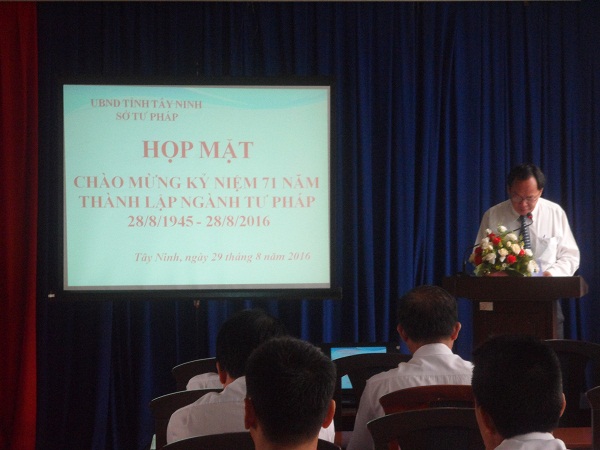 Sở Tư pháp Tây Ninh tổ chức họp mặt kỷ niệm 71 năm ngày thành lập Ngành Tư pháp Việt Nam