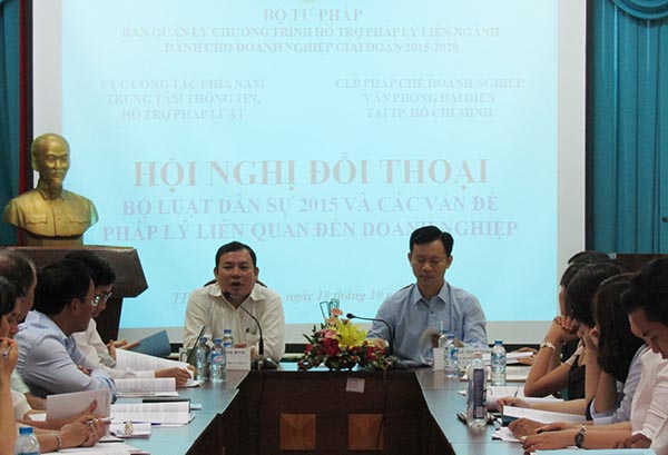 Đối thoại với doanh nghiệp về các vấn đề pháp lý liên quan của Bộ luật dân sự 2015
