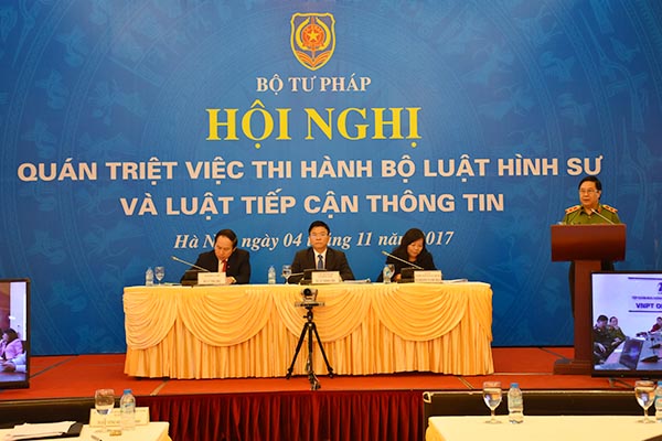Hội nghị trực tuyến toàn quốc quán triệt việc thi hành Bộ luật Hình sự và Luật Tiếp cận thông tin