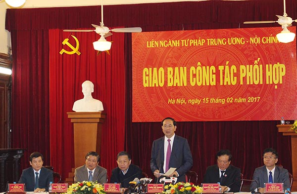 Tăng cường phối hợp giữa các cơ quan Tư pháp – nội chính Trung ương
