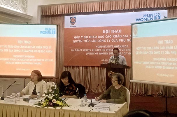 Hội thảo dự thảo Báo cáo khảo sát nhận thức về việc tiếp cận công lý của phụ nữ bị bạo hành