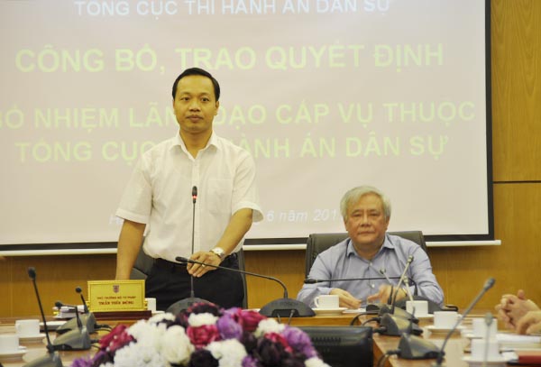 Kiện toàn lãnh đạo một số đơn vị thuộc Tổng cục thi hành án dân sự
