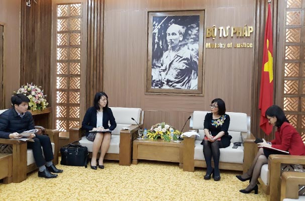 Đoàn khảo sát giữa kỳ Dự án JICA thăm và làm việc tại Bộ Tư pháp
