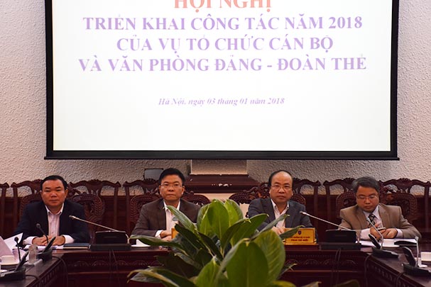 Hội nghị triển khai công tác năm 2018 của Vụ Tổ chức cán bộ và Văn phòng Đảng -  Đoàn thể