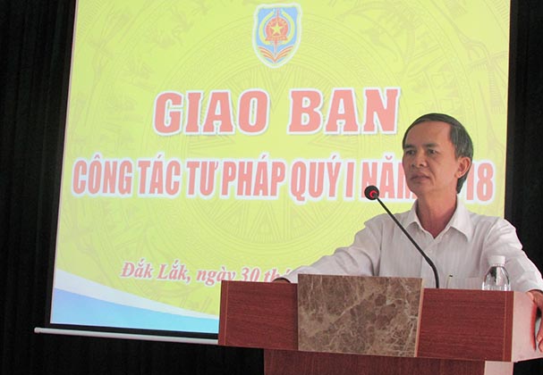 Sở Tư pháp Đắk Lắk tổ chức giao ban công tác tư pháp quý I/2018