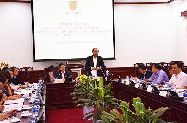Thủ tướng Chính phủ: Biểu dương Bộ Tư pháp trong thực hiện nhiệm vụ Chính phủ, Thủ tướng Chính phủ giao