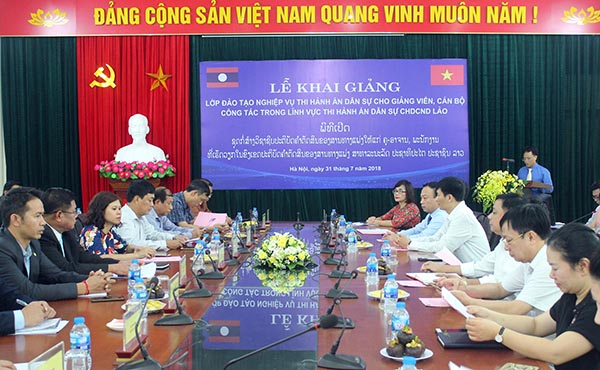 Khai giảng Lớp đào tạo nghiệp vụ THADS cho cán bộ, giảng viên CHDCND Lào