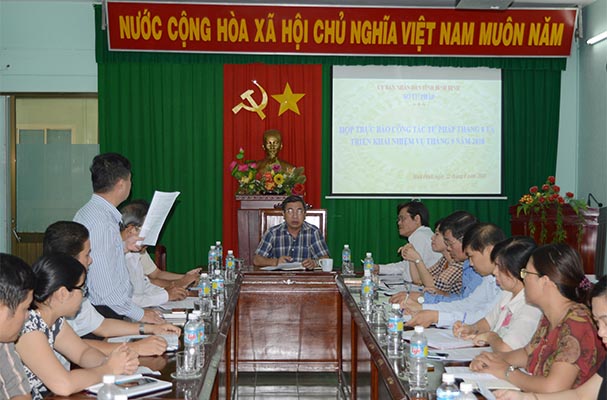 Bình Định: Họp trực báo công tác tư pháp tháng 8 và triển khai công tác tư pháp tháng 9 năm 2018