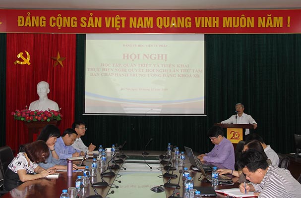 Đảng ủy Học viện Tư pháp triển khai học tập Nghị quyết Hội nghị lần thứ 8 BCH TW Đảng khóa XII