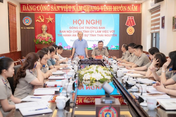 Trưởng Ban Nội chính Tỉnh ủy Thái Nguyên làm việc với Thi hành án dân sự tỉnh