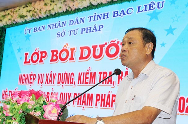Bạc Liêu: Bồi dưỡng nghiệp vụ xây dựng, kiểm tra, rà soát, hệ thống hóa văn bản quy phạm pháp luật