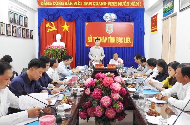 Bộ Tư pháp kiểm tra tình hình tổ chức và hoạt động tại Sở Tư pháp tỉnh Bạc Liêu