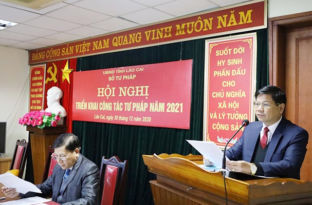 Sở Tư pháp tỉnh Lào Cai tổ chức Hội nghị triển khai công tác  tư pháp năm 2021