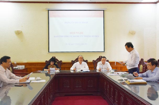Hội nghị Ban thường vụ Đảng ủy Bộ Tư pháp tháng 02 năm 2021