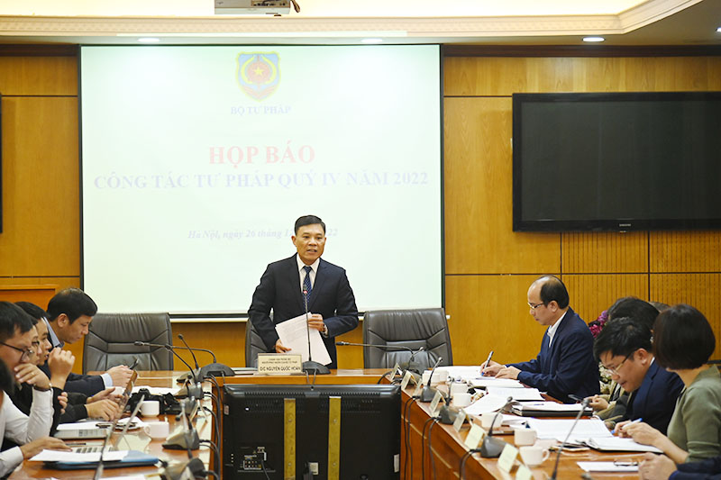 Bộ Tư pháp tổ chức họp báo quý IV/2022