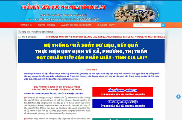 Gia Lai: Hệ thống rà soát dữ liệu kết quả thực hiện quy định về xã, phường, thị trấn đạt Chuẩn TCPL