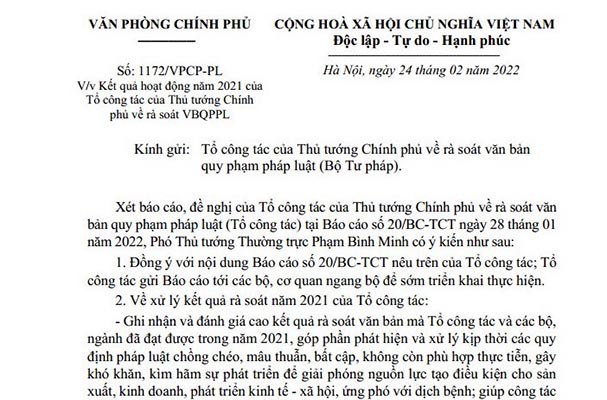 Tập trung huy động nguồn lực, ưu tiên theo dõi, đôn đốc xử lý kết quả rà soát văn bản QPPL