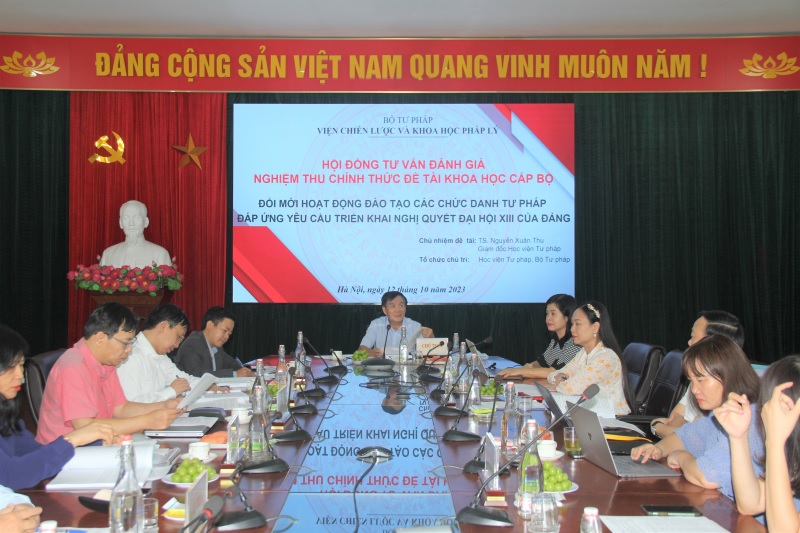 Học viện Tư pháp tổ chức nghiệm thu Đề tài nghiên cứu khoa học cấp Bộ