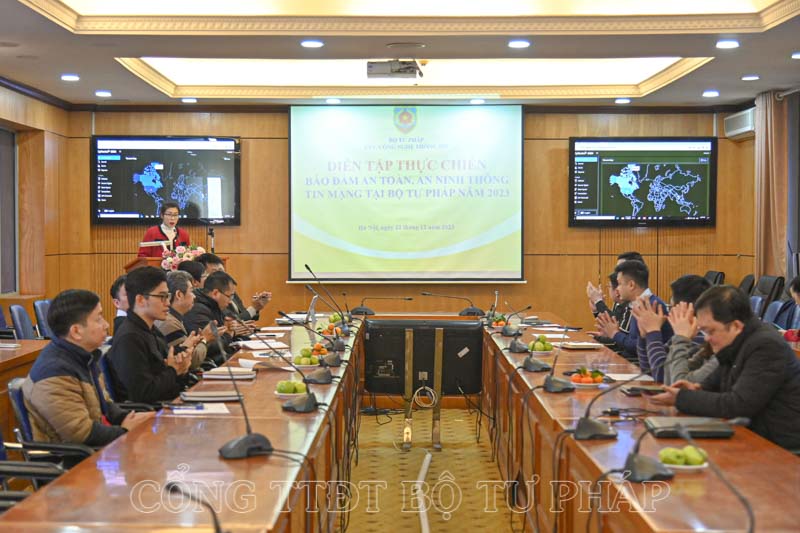 Diễn tập thực chiến bảo đảm an toàn, an ninh thông tin mạng tại Bộ Tư pháp năm 2023