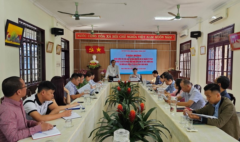 ​Đoàn công tác của Ban Chỉ đạo chuyển đổi số ngành Tư pháp làm việc tại Sở Tư pháp Thừa Thiên Huế