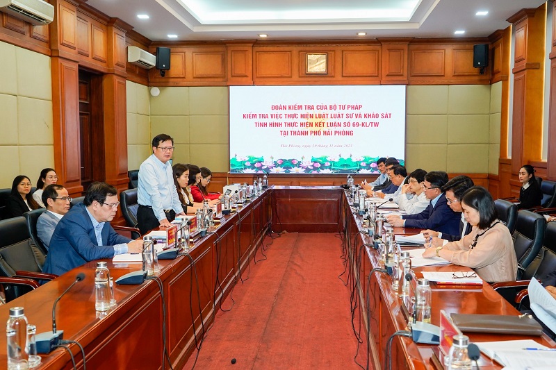 Kiểm tra việc thực hiện Luật Luật sư và Kết luận số 69-KL/TW tại thành phố Hải Phòng